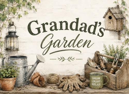 Grandad’s Garden – Rustic Gardening A4 Wall Art