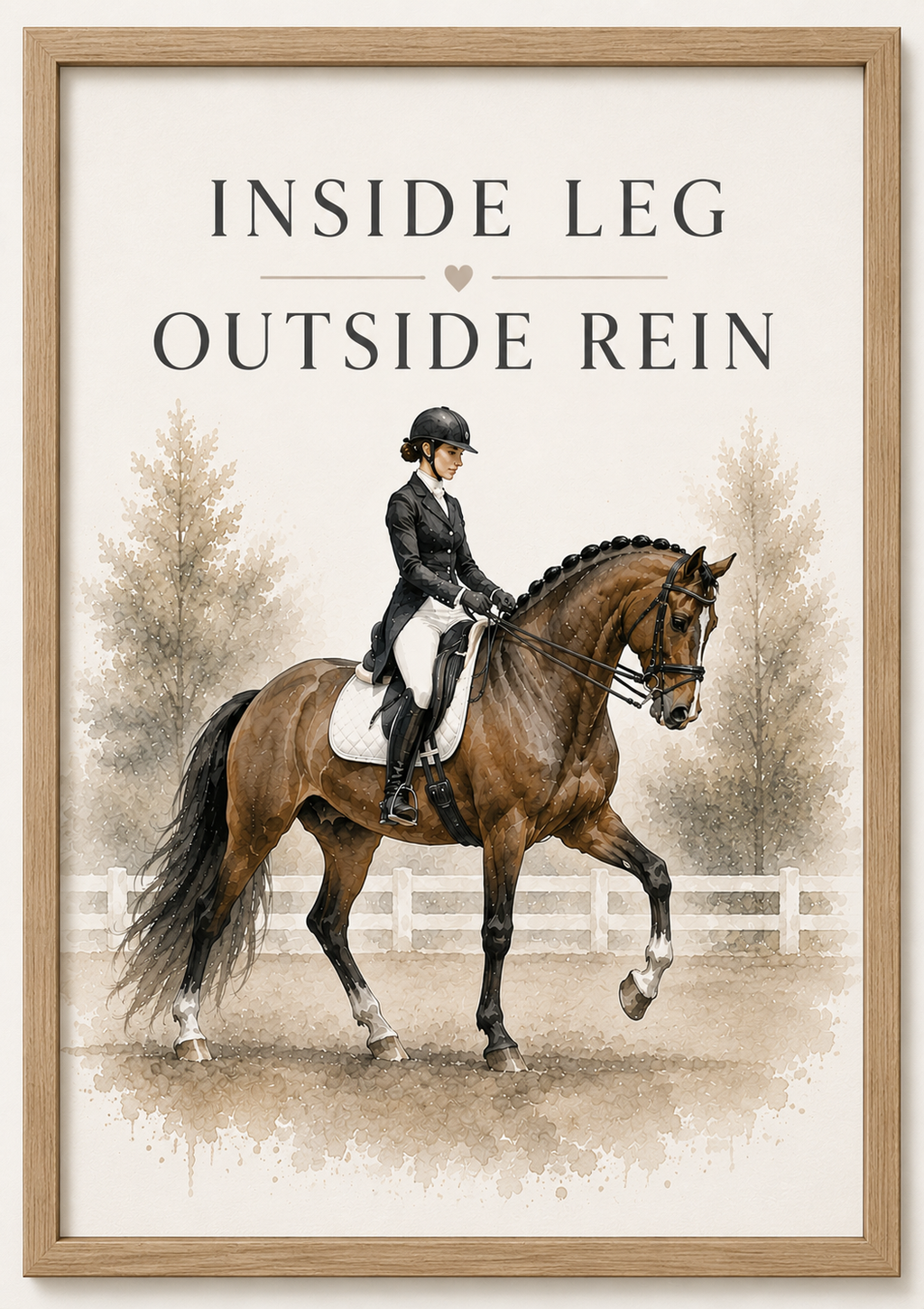Inside Leg Outside Rein – A4 Dressage Wall Art