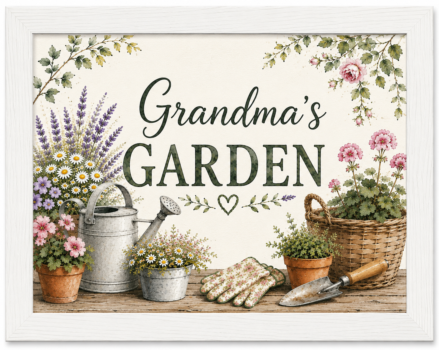 Grandma’s Garden – Botanical Gardening A4 Wall Art