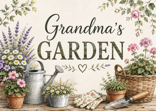 Grandma’s Garden – Botanical Gardening A4 Wall Art