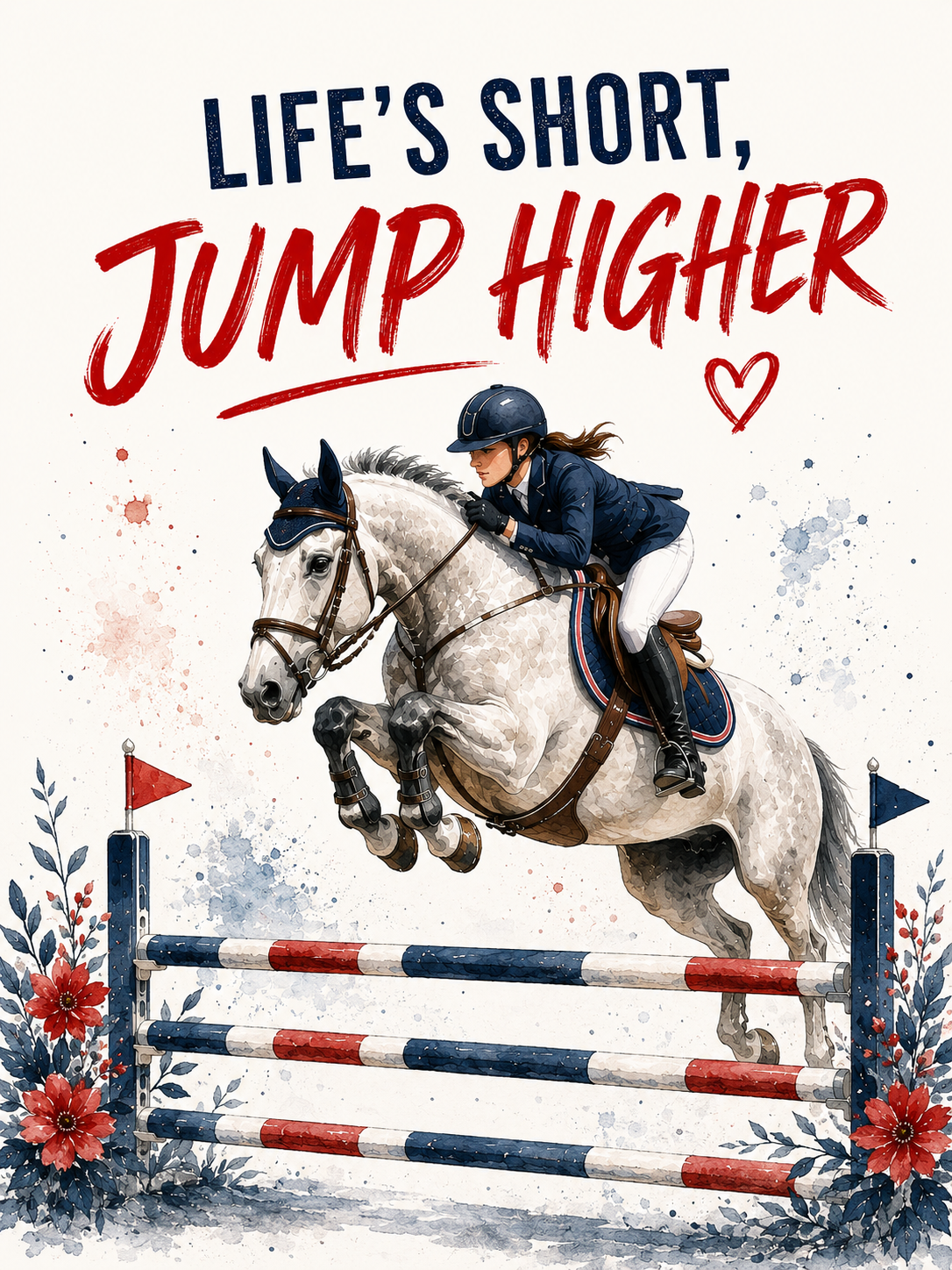 LIFE’S SHORT, JUMP HIGHER – A4 Show Jumping Wall Art