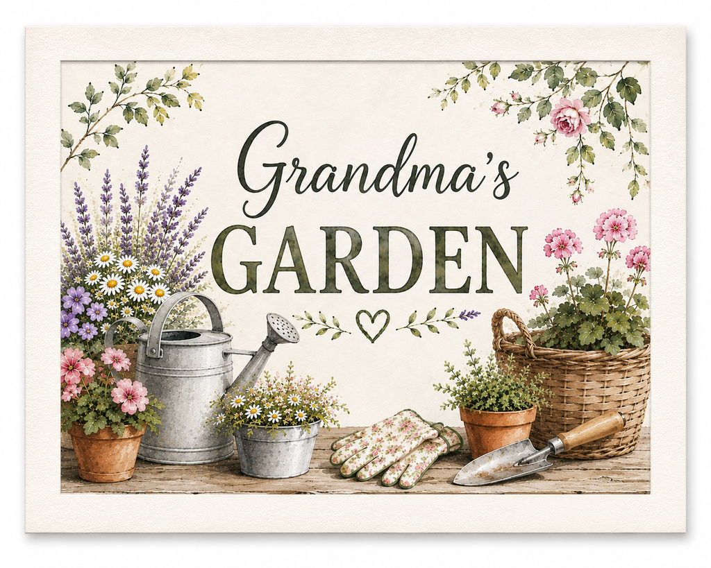 Grandma’s Garden – Botanical Gardening A4 Wall Art