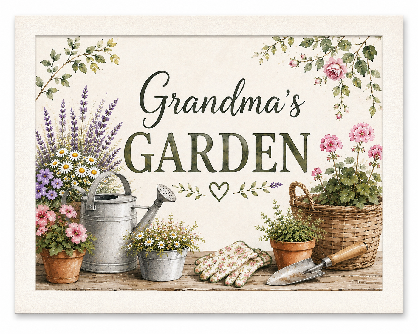 Grandma’s Garden – Botanical Gardening A4 Wall Art