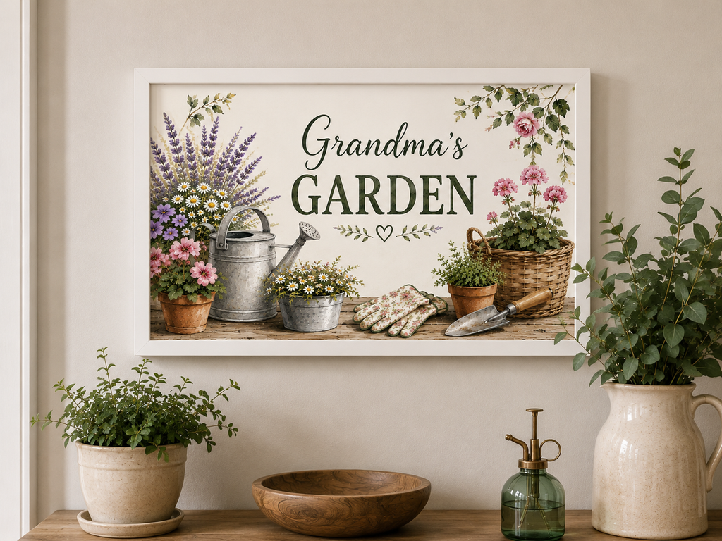 Grandma’s Garden – Botanical Gardening A4 Wall Art