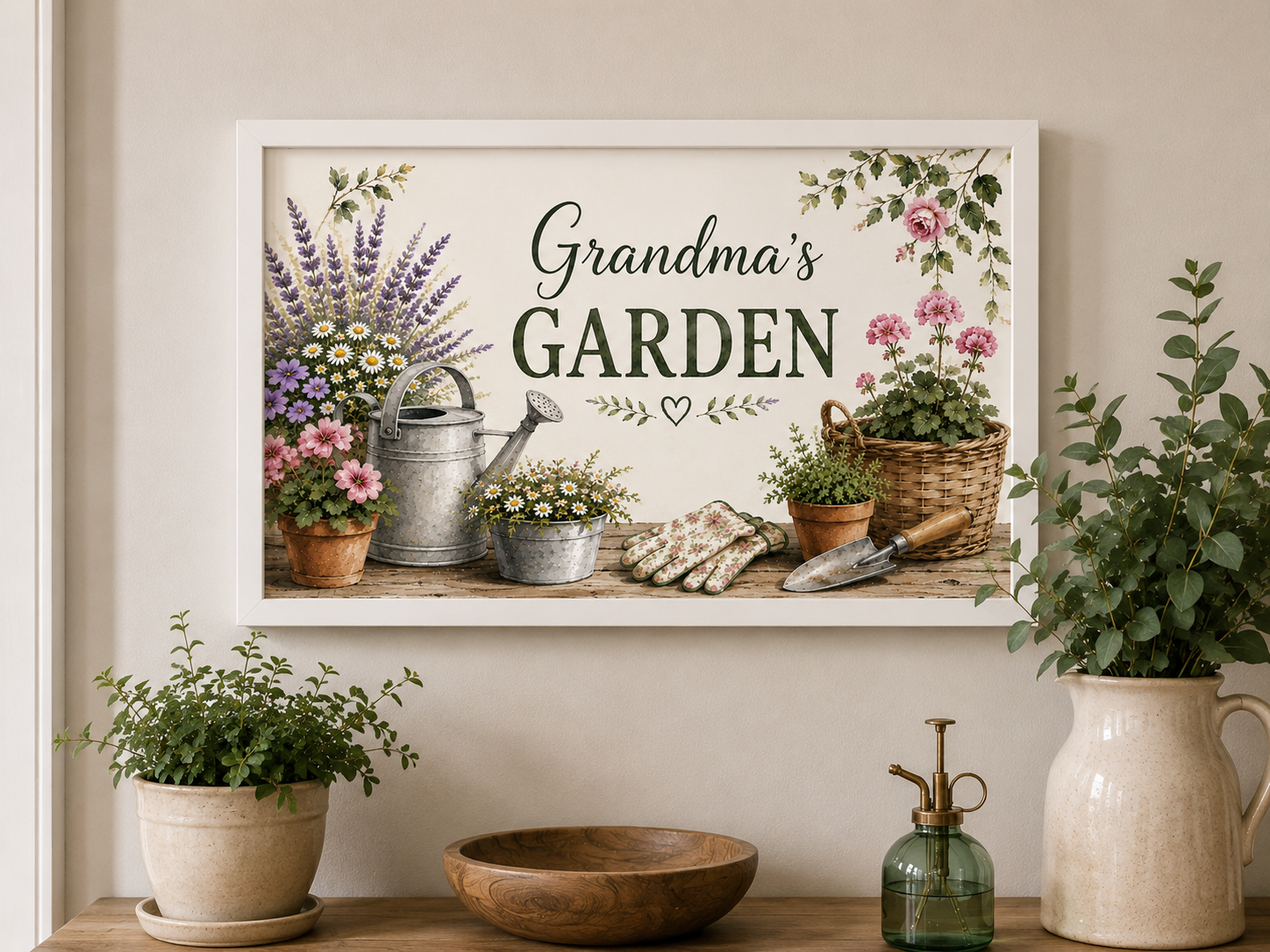 Grandma’s Garden – Botanical Gardening A4 Wall Art