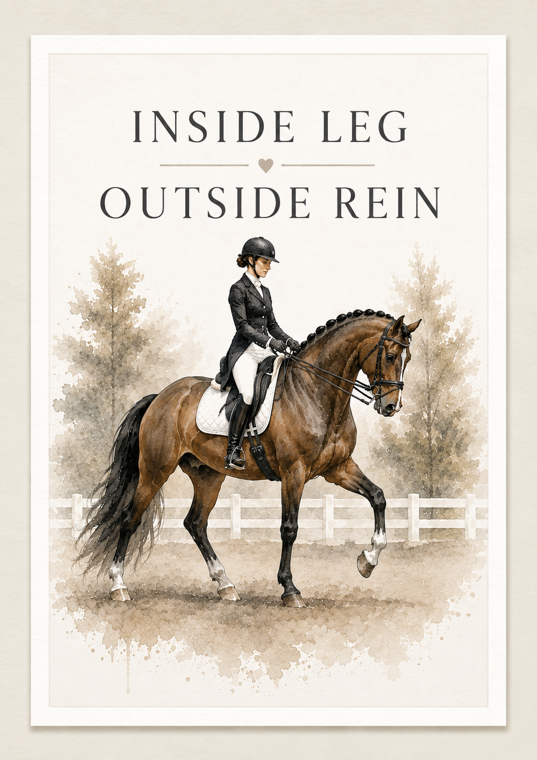 Inside Leg Outside Rein – A4 Dressage Wall Art