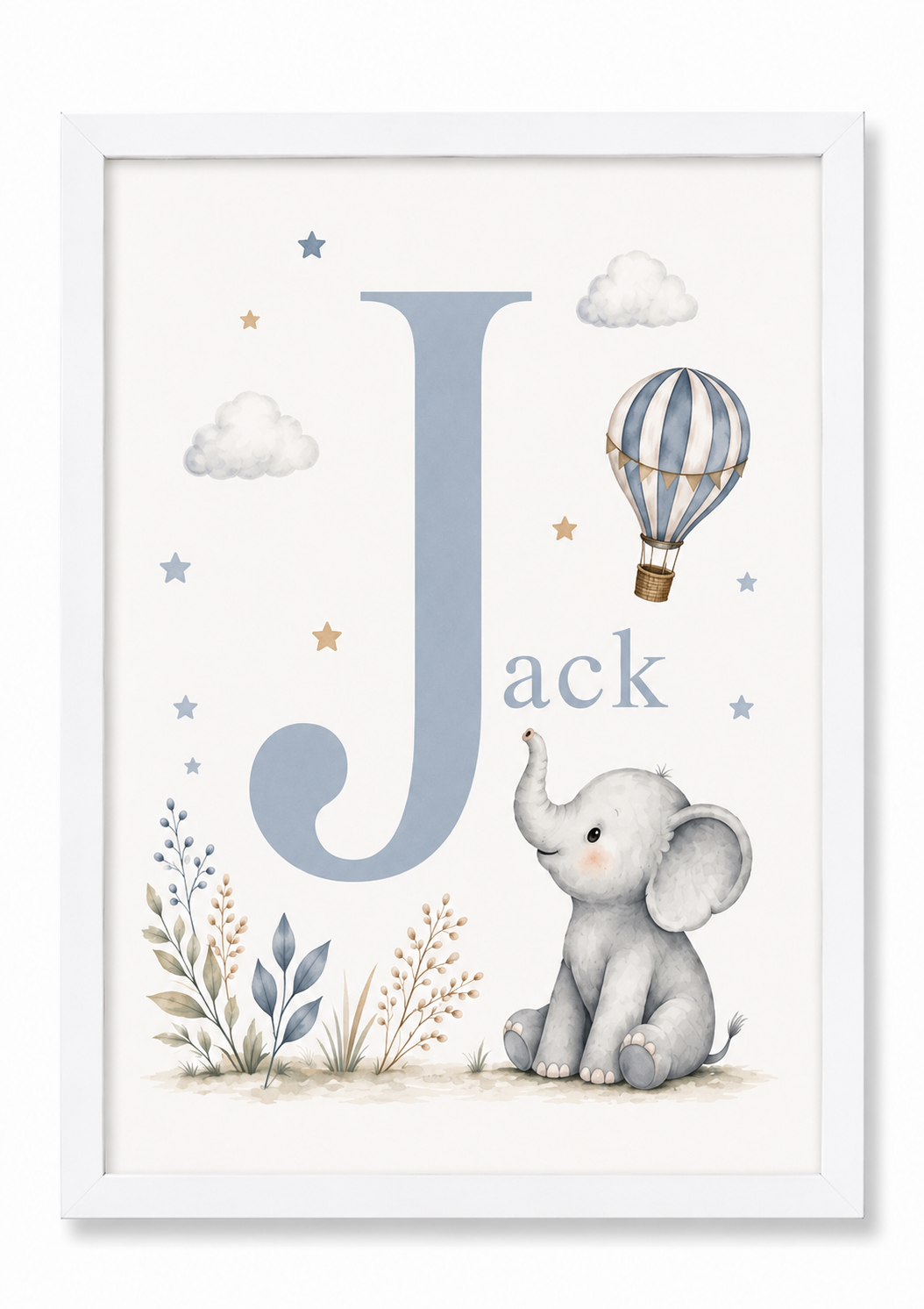 Personalised Baby Elephant Nursery Print