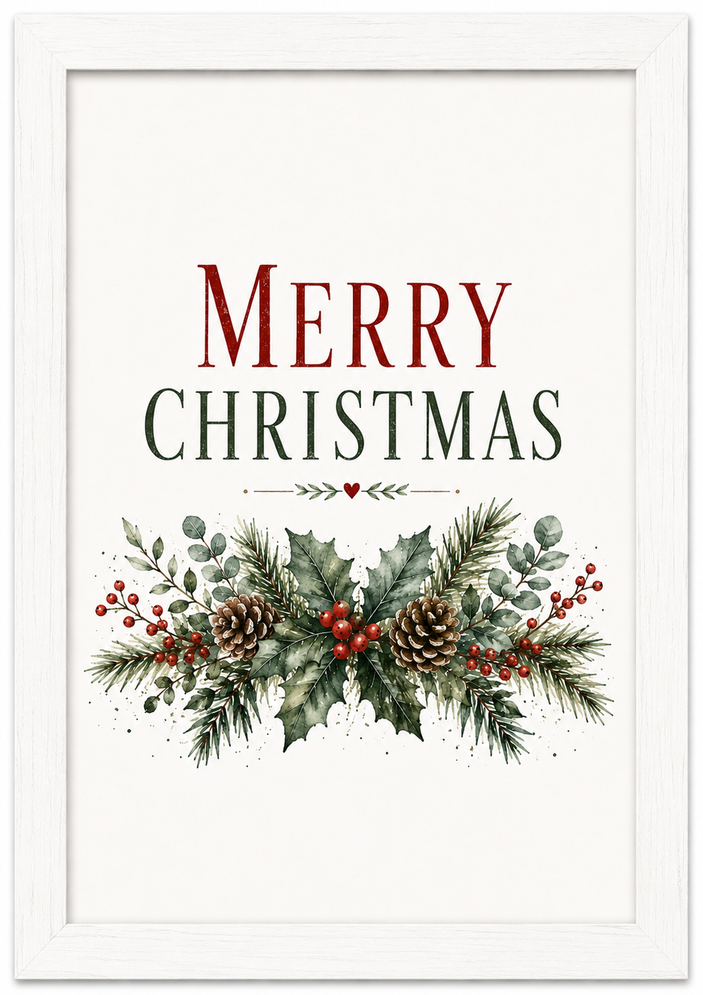 Merry Christmas – Festive Botanical A4 Wall Art